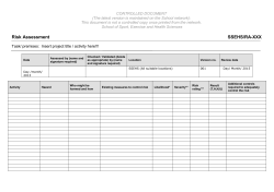 SSEHS Risk Assessment Template