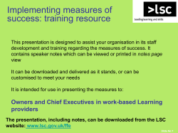 Implementing measures of success