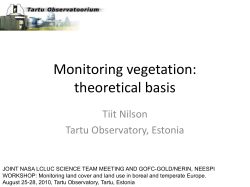 Monitoring vegetation: theoretical basis