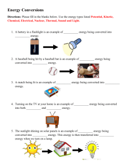 Energy Conversions Homework