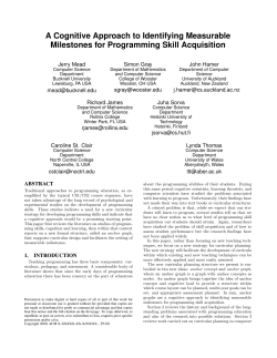 A Cognitive Approach to Identifying Measurable Milestones for