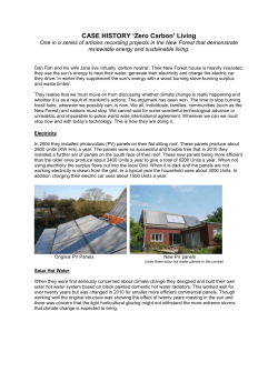 CASE HISTORY `Zero Carbon` Living