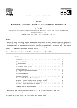 Pulmonary surfactant: functions and molecular composition