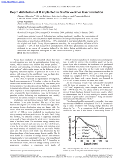 Depth distribution of B implanted in Si after excimer laser