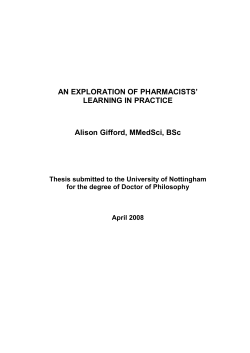 an exploration of pharmacists` learning in practice