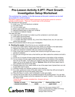Pre-Lesson Activity 0.2PT: Plant Growth Investigation Setup