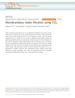 Membraneless water filtration using CO2
