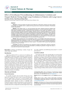 Effect of Sevoflurane Preconditioning on Inflammatory Cytokines