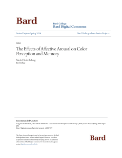 The Effects of Affective Arousal on Color Perception and Memory
