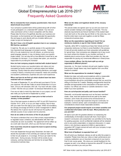 MIT Sloan Action Learning Global Entrepreneurship Lab 2016