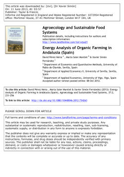 Energy Analysis of Organic Farming in Andalusia (Spain)