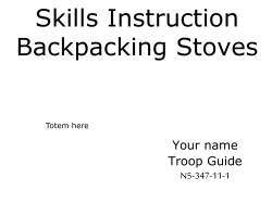 Backpacking Stoves - mcbsa