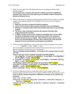 CH 115 Fall 2014Worksheet 25 What are some signs that will