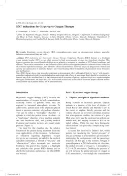 ENT indications for Hyperbaric Oxygen Therapy