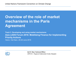 Overview of the role of market mechanisms in the Paris Agreement