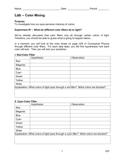 Color Mixing - Rohrbach Science