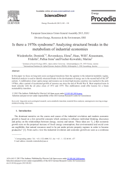 Analyzing Structural Breaks in the Metabolism of
