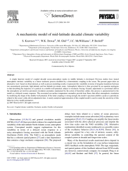 A mechanistic model of mid-latitude decadal climate variability