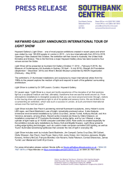 hayward gallery announces international tour of light show