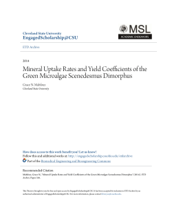 Mineral Uptake Rates and Yield Coefficients of the Green