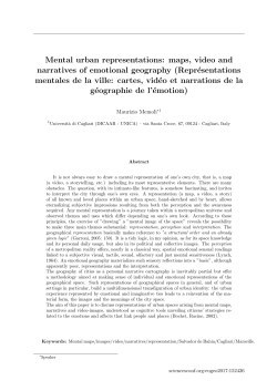 Mental urban representations - EUGEO 2017