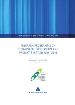 4/12 RESEARCH PROGRAMME ON SUSTAINABLE PRODUCTION