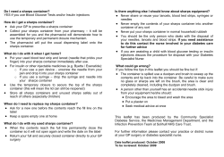 Do I need a sharps container? YES if you use Blood Glucose Tests