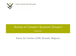 Actions of Compact Quantum Groups I Definition