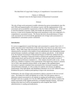 Putting Large-Scale Assessment In Perspective