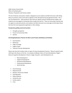 Theories, Perspective and Practice models