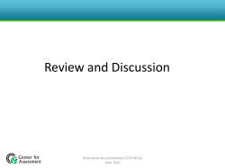 Setting Performance Targets for Student Learning Objectives