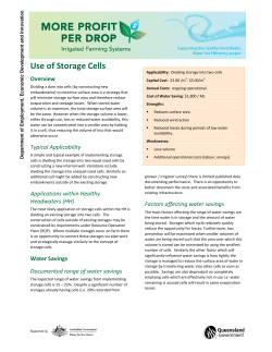 Use of Storage Cells - More Profit per Drop