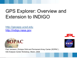 GPS Explorer and Extension to INDIGO