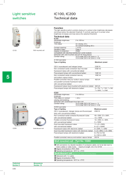 IC100, IC200 Technical data Light sensitive switches