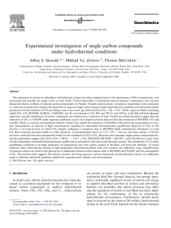 Experimental investigation of single carbon compounds under