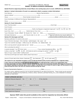 Alcohol Permit - Risk Services