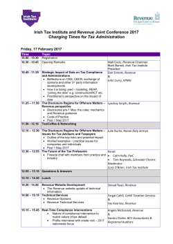 Irish Tax Institute and Revenue Joint Conference 2017 Changing