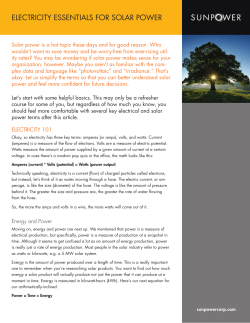 ELEcTriciTY ESSEnTiALS fOr SOLAr POWEr