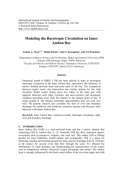 Modeling the Barotropic Circulation on Inner Ambon Bay