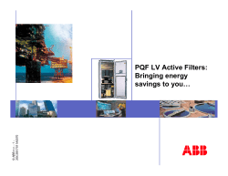 PQF LV Active Filters: Bringing energy savings to you&hellip;