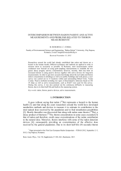 INTERCOMPARISON BETWEEN RADON PASSIVE AND ACTIVE