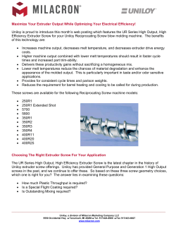 UR Series High Output Screws