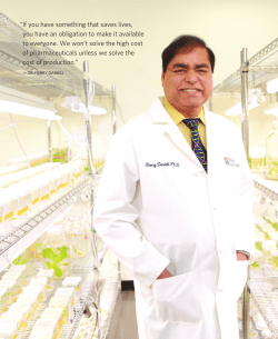 Green Vaccines Delivering Drugs with Plants, Dr. Henry Daniell