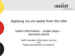 Applying via uni-assist from the USA