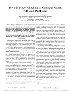 Towards Model Checking of Computer Games with Java PathFinder