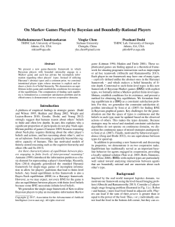 On Markov Games Played by Bayesian and Boundedly