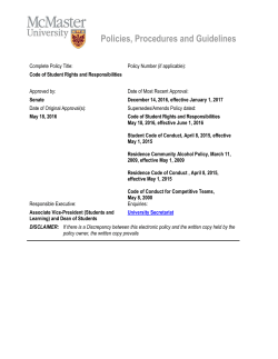 Code of Student Rights and Responsibilities