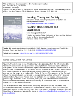 Housing, Theory and Society Housing