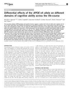 Differential effects of the APOE e4 allele on different
