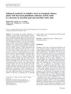 Enhanced sensitivity to oxidative stress in transgenic tobacco plants